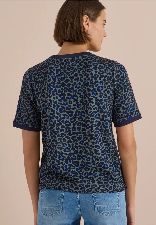 T-Shirt mit Rundhals und Leo-Muster