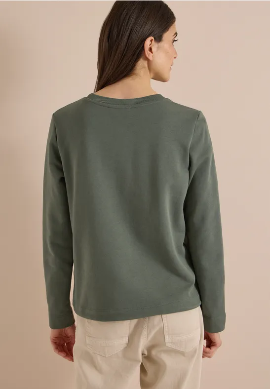 Grafik-Sweatshirt mit Tunnelzug am Saum