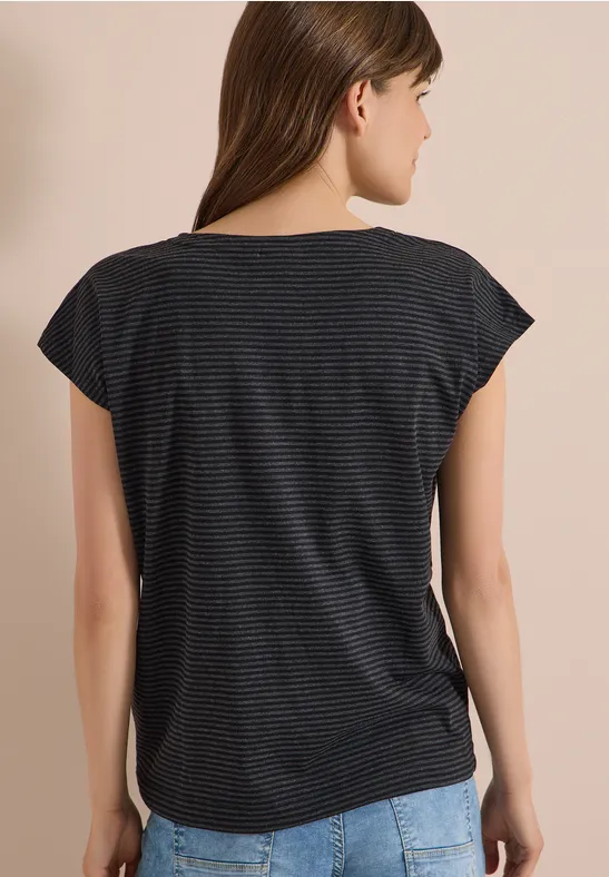 Gestreiftes Shirt mit Tunnelzug