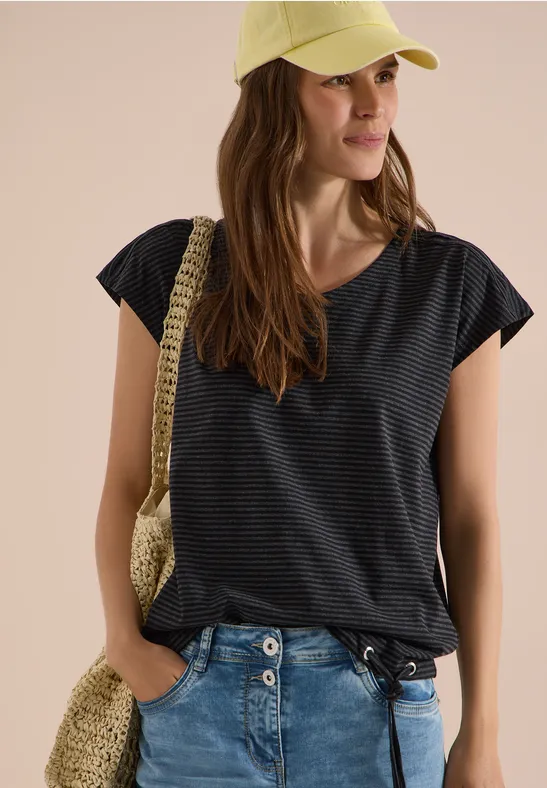 Gestreiftes Shirt mit Tunnelzug