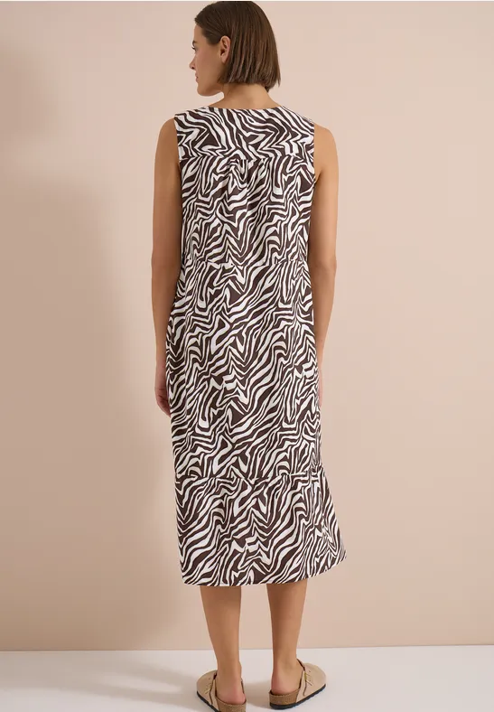 Midikleid mit abstraktem Zebramuster