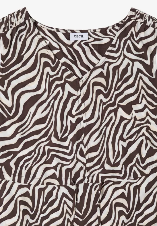Midikleid mit abstraktem Zebramuster
