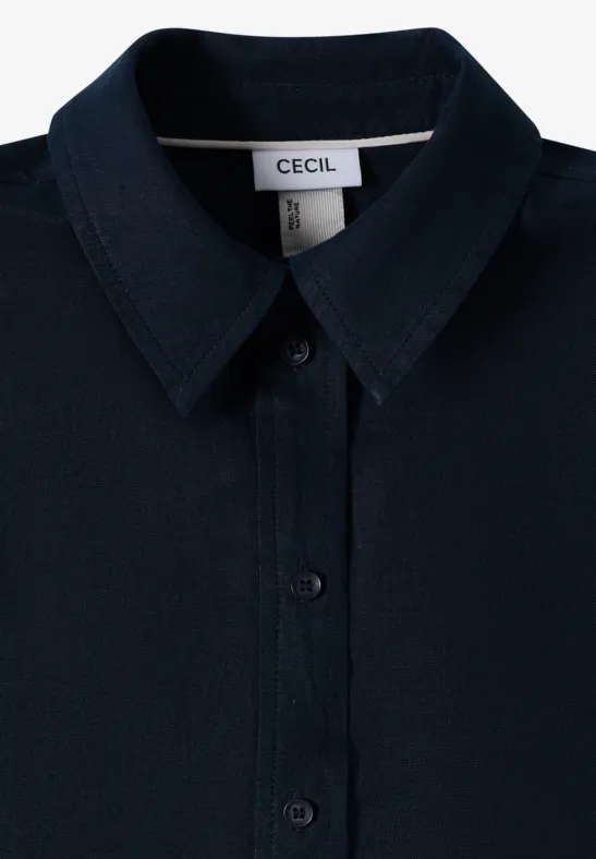 Kurzärmelige Bluse aus reinem Leinen