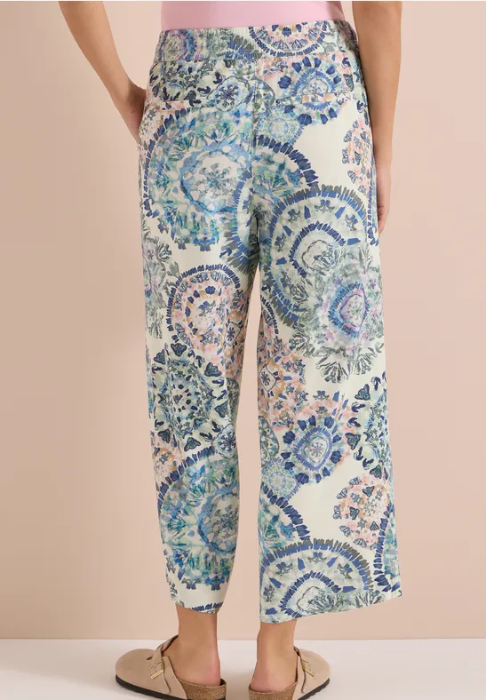 Gemusterte Wide Leg Hose Loose Fit