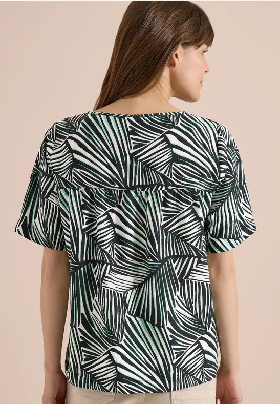 Blusenshirt mit abstraktem Grafikprint