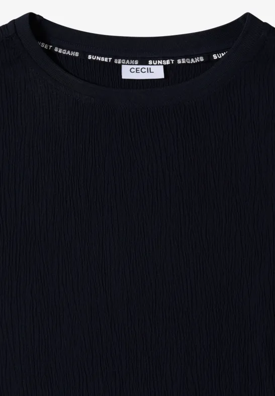 Strukturiertes Blusenshirt mit überschnittenen Schultern