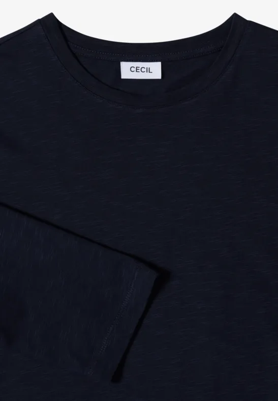 3/4-Arm Shirt mit Tunnelzug am Saum