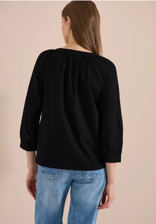 Split-Neck Bluse mit 3/4-Arm