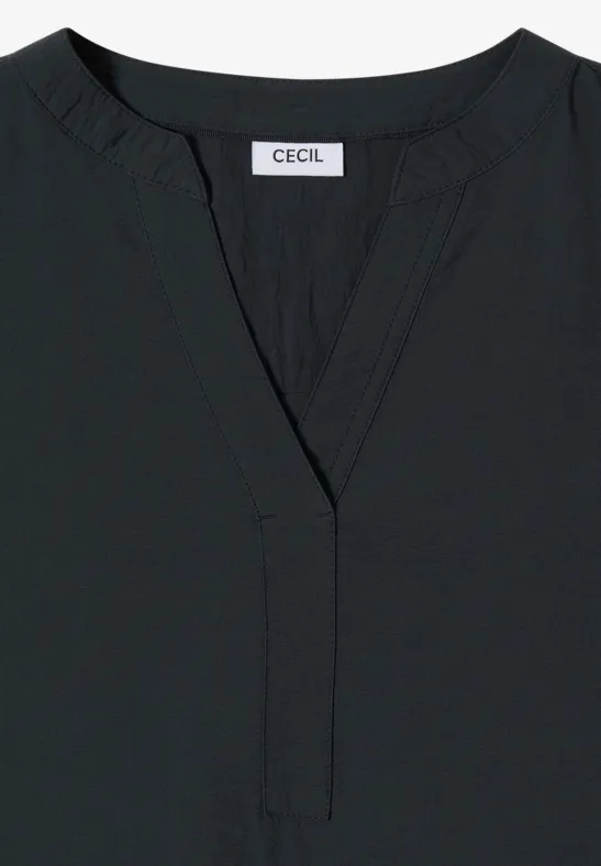 Locker geschnittenes Kleid mit Split-Neck