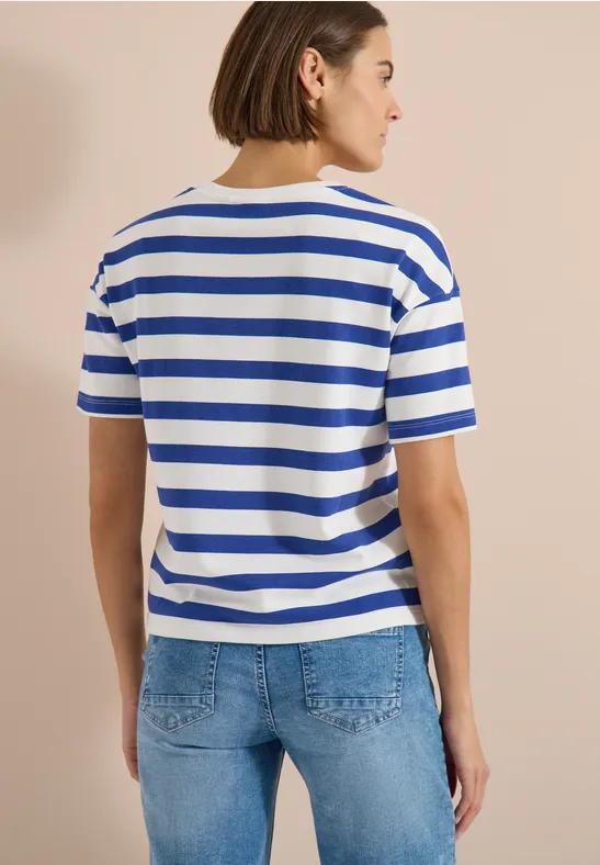 Gestreiftes Jersey-Shirt mit Wording