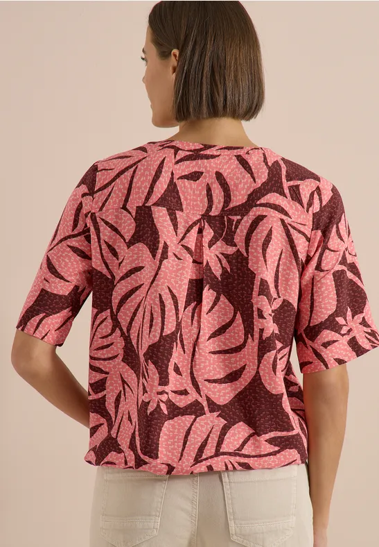 Bluse mit tropischem Blätterprint