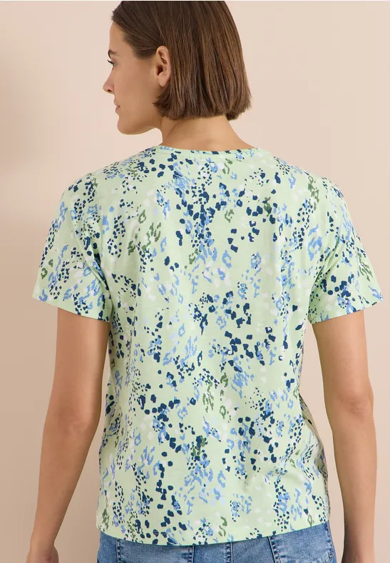 Baumwoll-T-Shirt mit abstraktem Grafik-Print