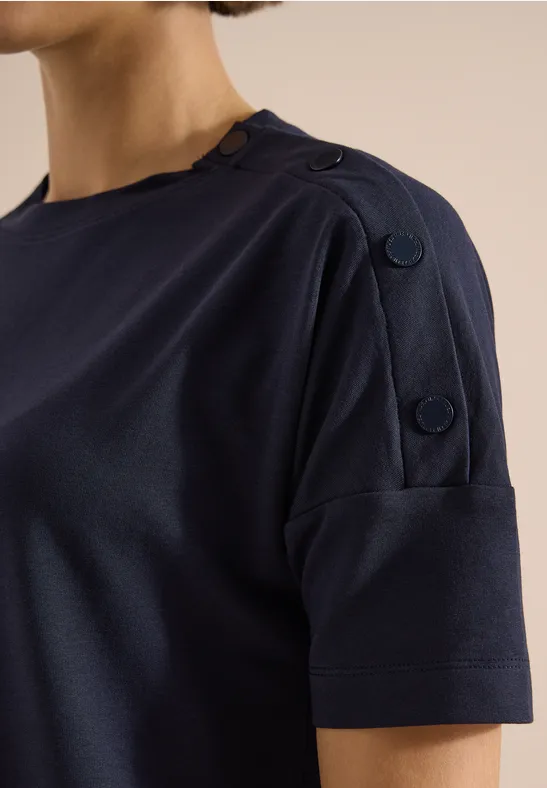 Lässiges Jerseyshirt mit Knopfdetails