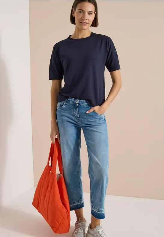 Lässiges Jerseyshirt mit Knopfdetails