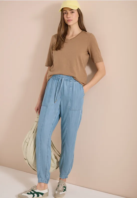 Weiche Slim-Leg Lyocell-Hose