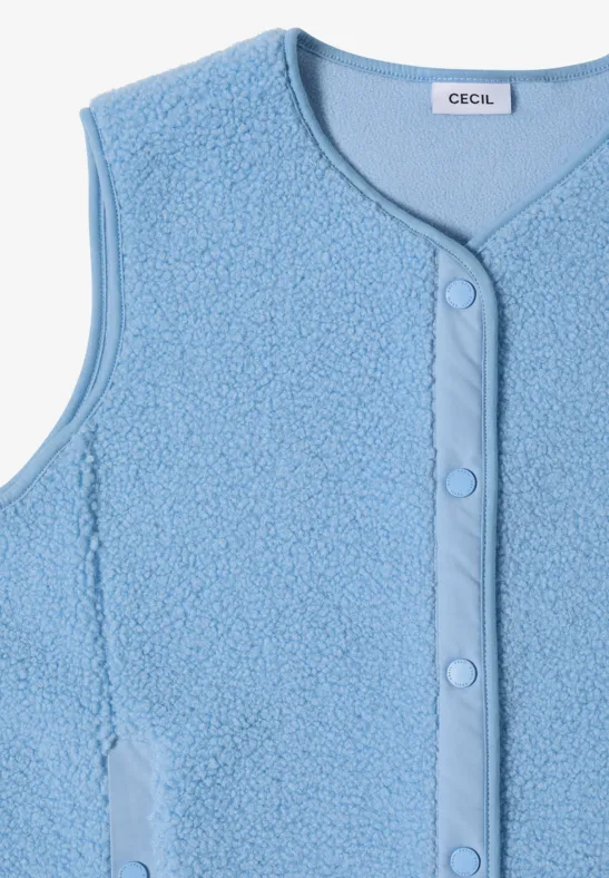 Gemütliche Teddy-Fleece-Weste mit Knöpfen