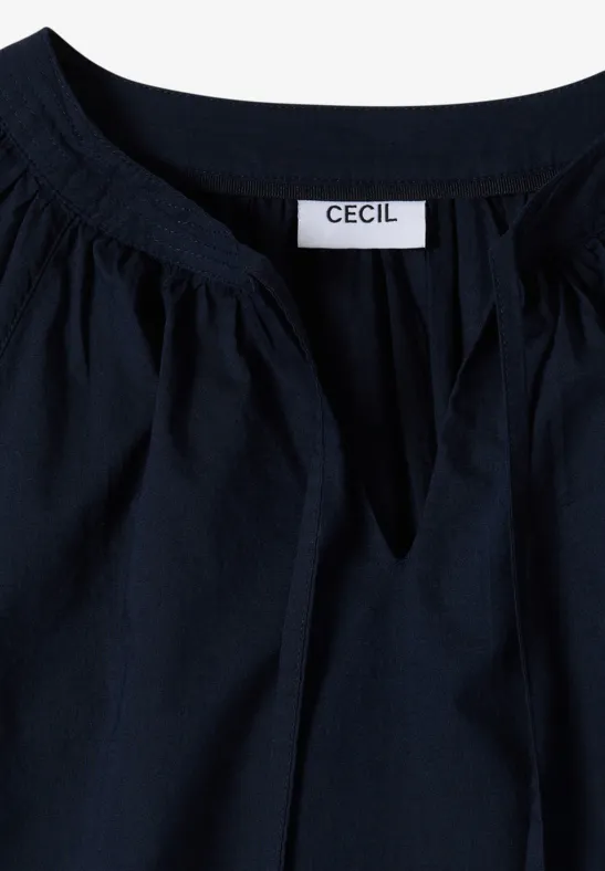 3/4-Arm-Bluse mit Split Neck