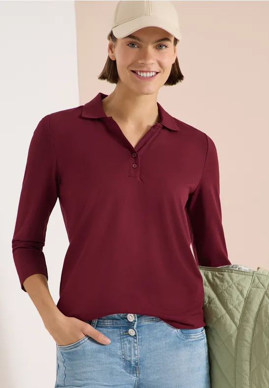 Sportliches Poloshirt mit 3/4-Ärmeln