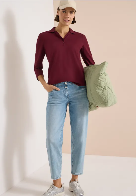 Sportliches Poloshirt mit 3/4-Ärmeln