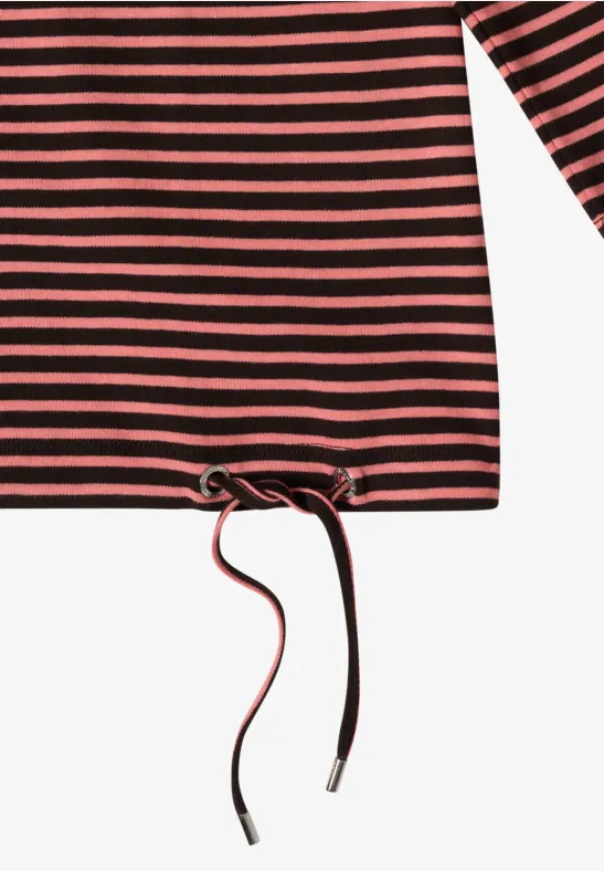 Gestreiftes 3/4-Arm Shirt mit Tunnelzug