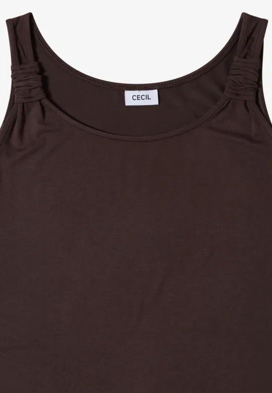 Ärmelloses Jerseykleid mit Knotendetail