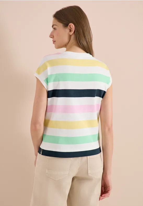 Buntes gestreiftes Baumwoll-T-Shirt