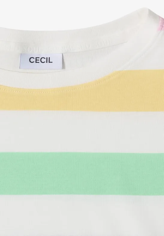 Buntes gestreiftes Baumwoll-T-Shirt