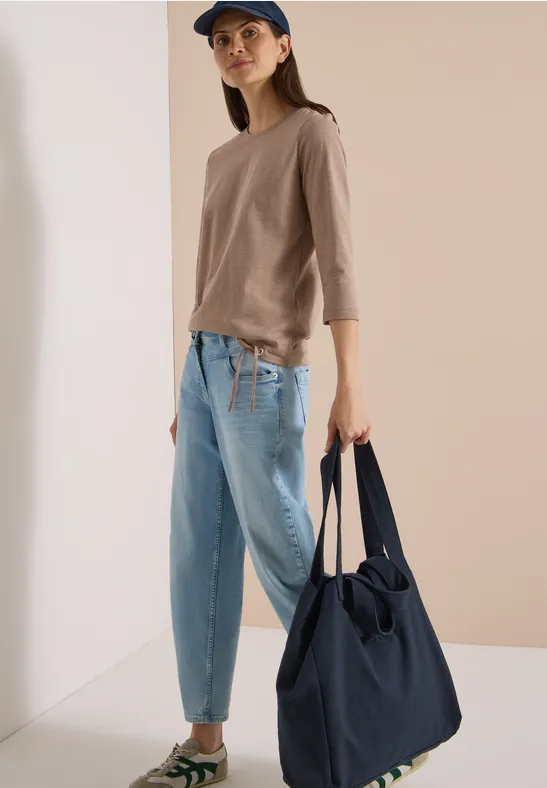 Klassisches 3/4-Arm-Shirt mit Tunnelzug