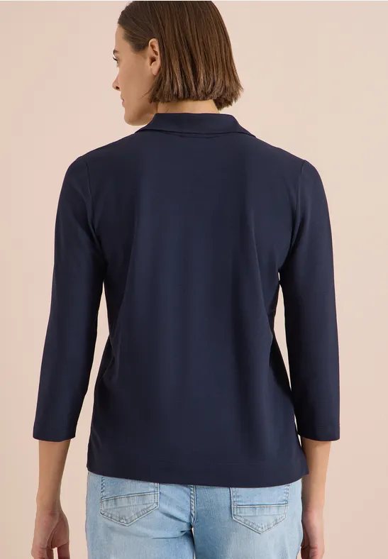 Klassisches Piqué-Poloshirt mit 3/4-Arm