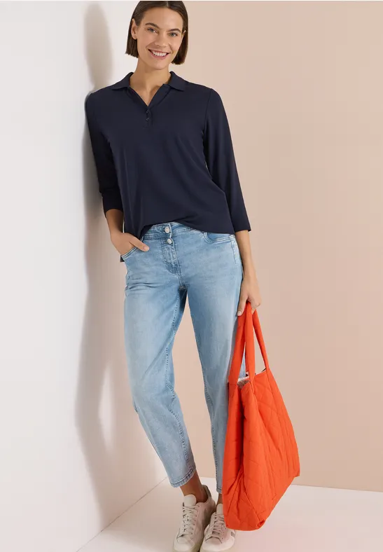 Klassisches Piqué-Poloshirt mit 3/4-Arm