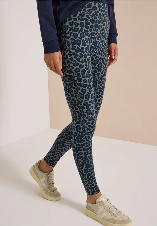 High-Waist Leggings mit Leopardenmuster