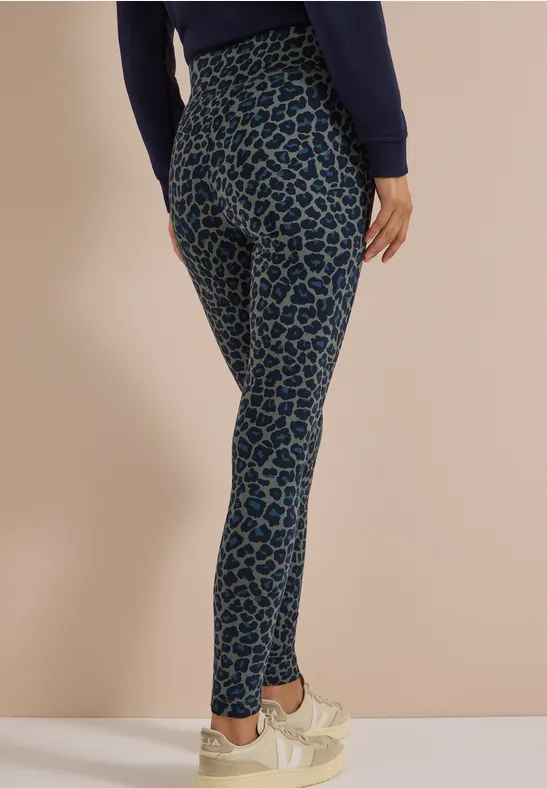 High-Waist Leggings mit Leopardenmuster