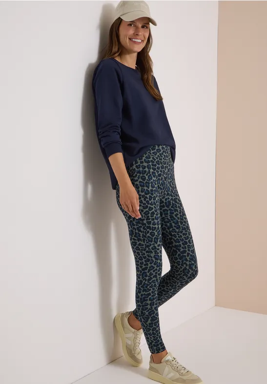 High-Waist Leggings mit Leopardenmuster