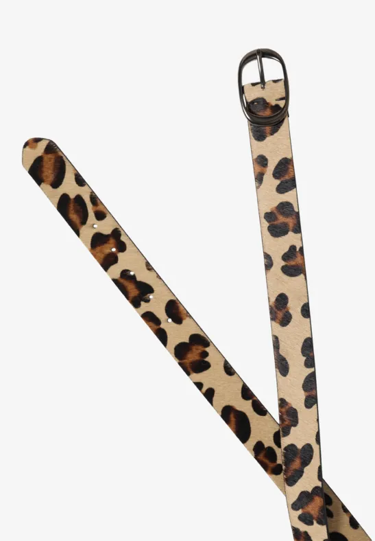 Leopard-Gürtel mit Kunstfell-Optik