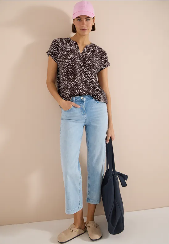 Bluse mit minimalistischem Print