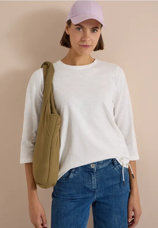 Einfarbiges 3/4-Arm Jersey Shirt