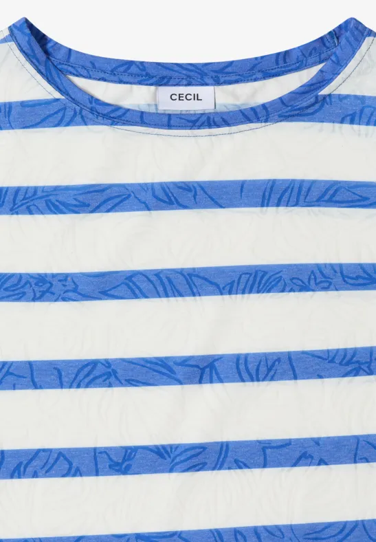 Gestreiftes Ausbrenner-T-Shirt mit Tunnelzug