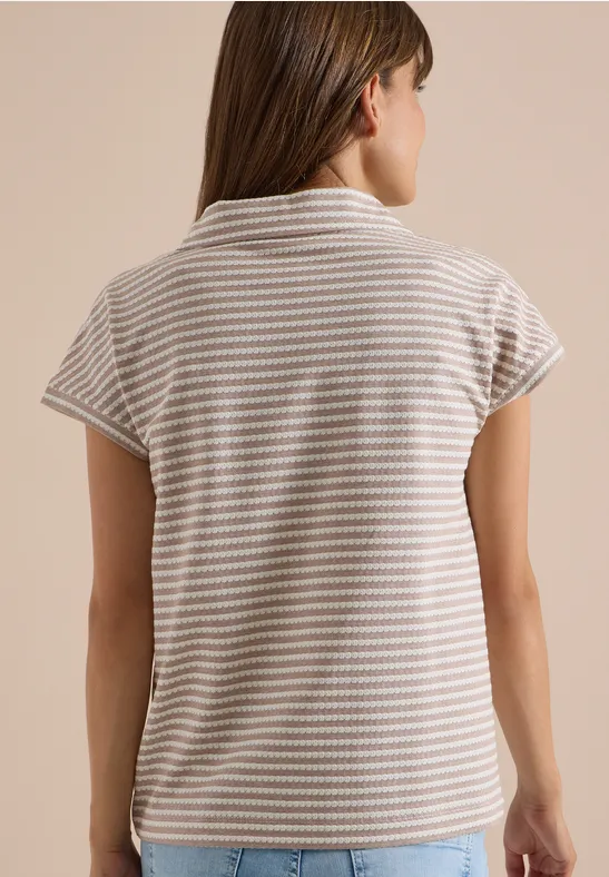 Gestreiftes Top mit Polokragen