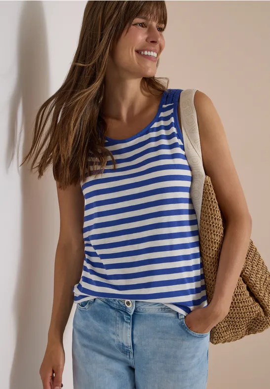 Gestreiftes Jerseytop mit Flechtträgern