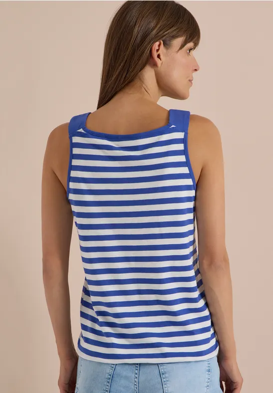 Gestreiftes Jerseytop mit Flechtträgern