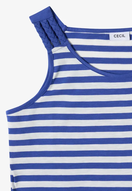 Gestreiftes Jerseytop mit Flechtträgern