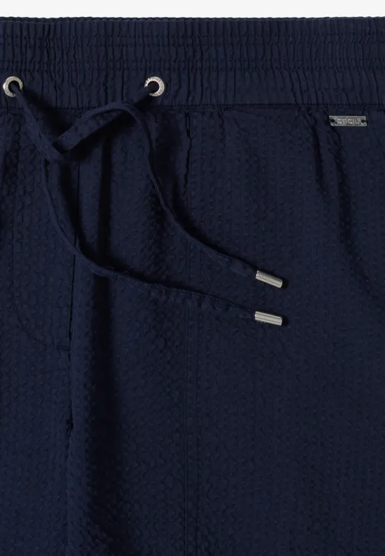 Leichte Seersucker-Shorts mit Tunnelzug