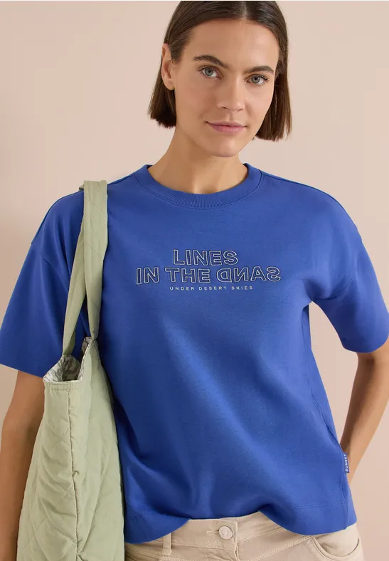 Kurzärmliges Sweatshirt mit Grafik-Stickerei