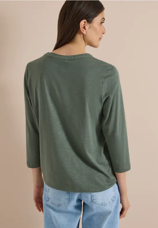 Lässiges Jersey-Top mit Split-Neck