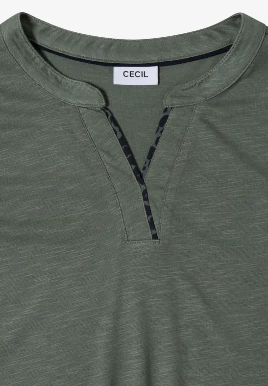 Lässiges Jersey-Top mit Split-Neck
