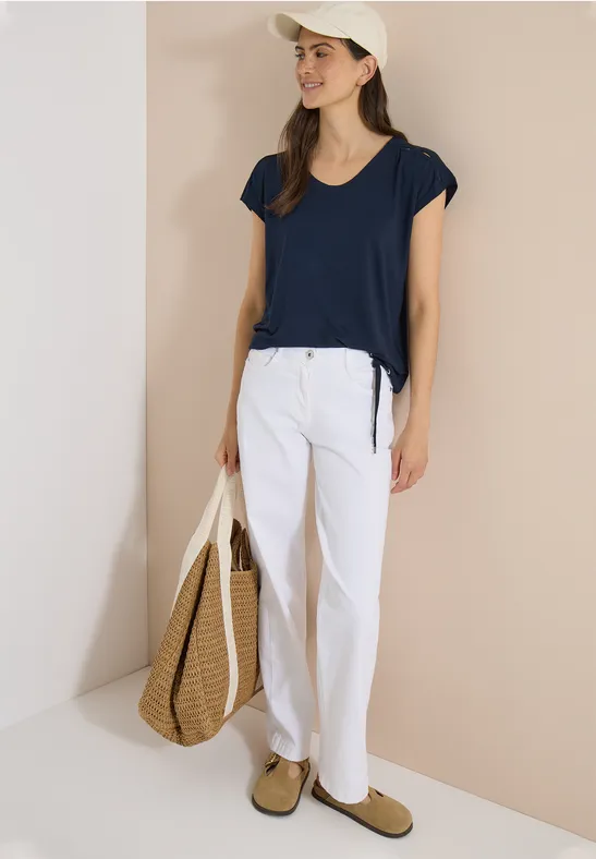 Shirt mit überschnittenen Schultern und Cut-Outs
