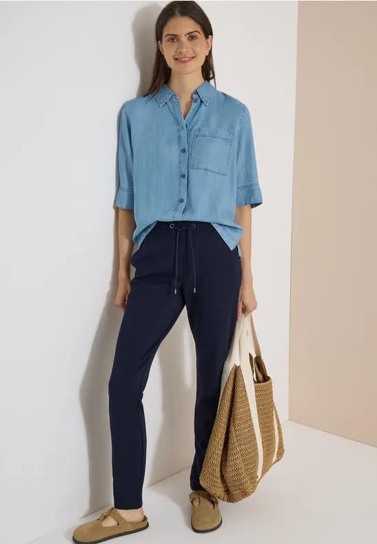 Mid-Rise Slim Leg Jerseyhose