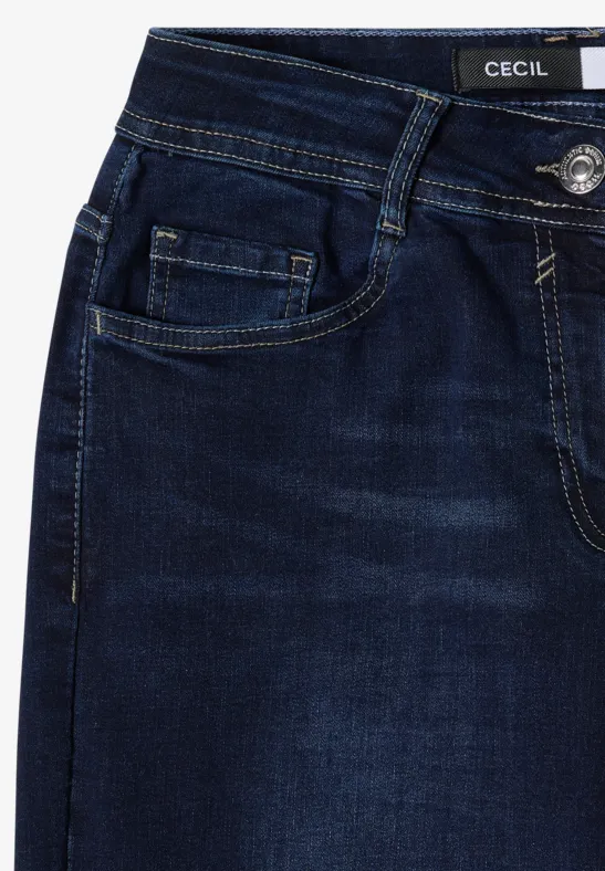 Loose Fit 3/4-Jeans mit weitem Bein