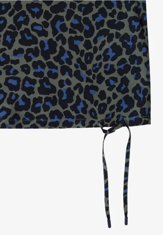 Kurzarm-Blusenshirt mit Leopardenmuster