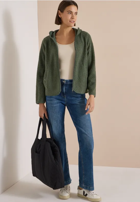 Kuschelige Teddy-Fleecejacke mit Kapuze